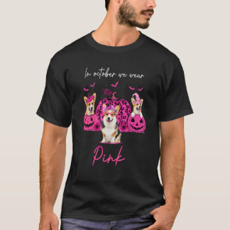 Corgi im Oktober tragen wir Pink Halloween Corgi P T-Shirt