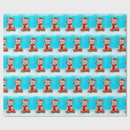 Corgi im Schnee mit Weihnachtsgeschenken Geschenkpapier (Flach)