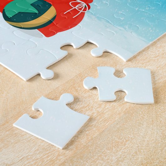 Corgi im Schnee mit Weihnachtsgeschenken Puzzle (Seite)