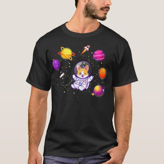 Corgi im Weltraum Corgi Astronaut Corgi T-Shirt (Vorderseite)