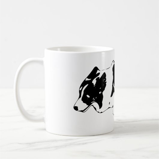 Corgi in Bewegung, winterlich hell Kaffeetasse (Links)
