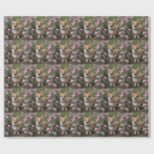 Corgi in den rosa Rosen, Geschenkpapier (Flach)