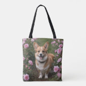 Corgi in den rosa Rosen, Tasche (Rückseite)
