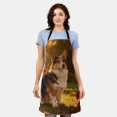 Corgi in den Rosen I Schürze (Getragen)