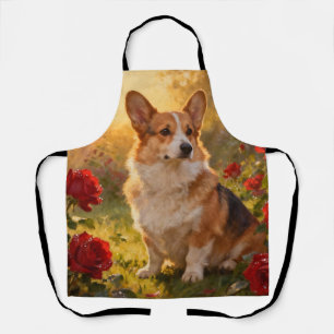 Corgi in den Rosen III Schürze
