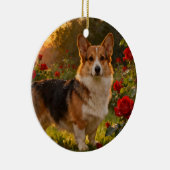 Corgi in den Rosen IV Ornament (Rechts)