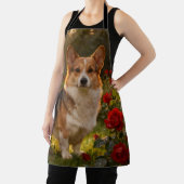 Corgi in den Rosen IV Schürze (InSitu)