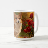 Corgi in den Rosen V Kaffeetasse (VorderseiteRechts)