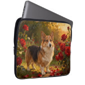 Corgi in den Rosen V Laptopschutzhülle (Vorne Rechts)