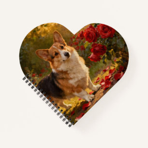 Corgi in den Rosen V Notizblock