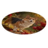 Corgi in den Rosen V Schneidebrett (Ecke)