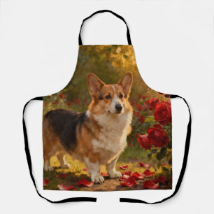Corgi in den Rosen V Schürze