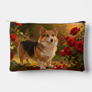 Corgi in den Rosen V Zubehörtasche