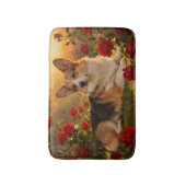 Corgi in den Rosen VI Badematte (Vorderseite Vertikal)