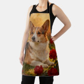 Corgi in den Rosen VI Schürze (InSitu)