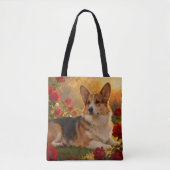 Corgi in den Rosen VI Tasche (Vorderseite)