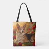 Corgi in den Rosen VI Tasche (Rückseite)