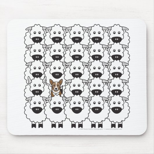 Corgi in den Schafen Mousepad (Vorne)