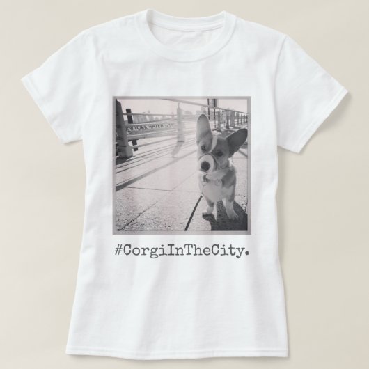 Corgi in der Stadt T-Shirt (Design vorne)