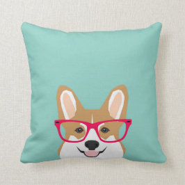 Corgi in Glasses - Niedliches Korgi-Hund-Kopfkisse Kissen