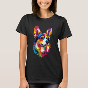 Corgi in hellen Regenbogenfarben Welsh Corgi Cardi T-Shirt
