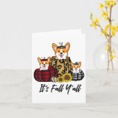 Corgi in Leopard Pumpkin Herbst Erntedank Karte (Gelbe Blume)