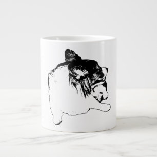 Corgi in Razor-Clean Lines Jumbo-Tasse