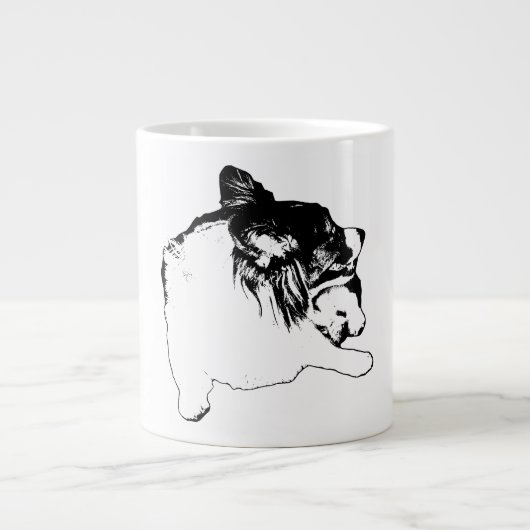 Corgi in Razor-Clean Lines Jumbo-Tasse (Vorderseite)