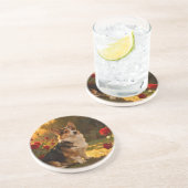 Corgi in the Roses I Getränkeuntersetzer (Seite)