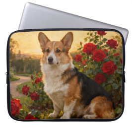 Corgi in the Roses II Laptopschutzhülle