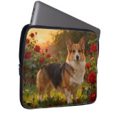 Corgi in the Roses IV Laptopschutzhülle (Vorne Rechts)