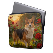Corgi in the Roses IV Laptopschutzhülle (Vorderseite Links)