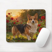 Corgi in the Roses IV Mousepad (Mit Mouse)