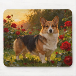 Corgi in the Roses IV Mousepad