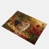 Corgi in the Roses V Fußmatte (Schrägansicht)