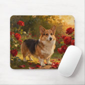 Corgi in the Roses V Mousepad (Mit Mouse)