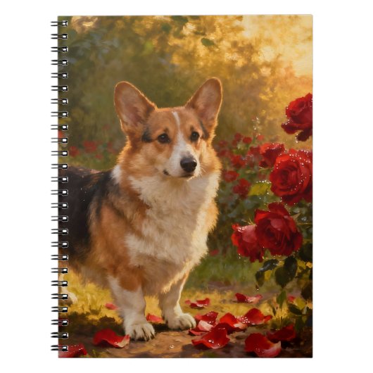 Corgi in the Roses V Notizblock (Vorderseite)