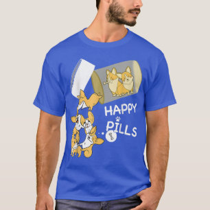 Corgi ist mein glücklicher Pillen lustiger Abschla T-Shirt