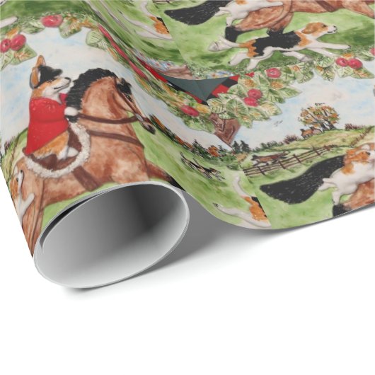 Corgi-Jäger-Packpapier Geschenkpapier (Rolleneckpunkt)