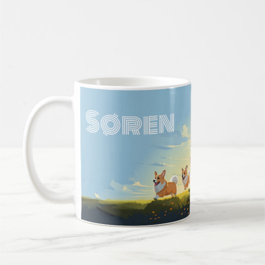 Corgi Joy - Personalisiert Kaffeetasse (Links)