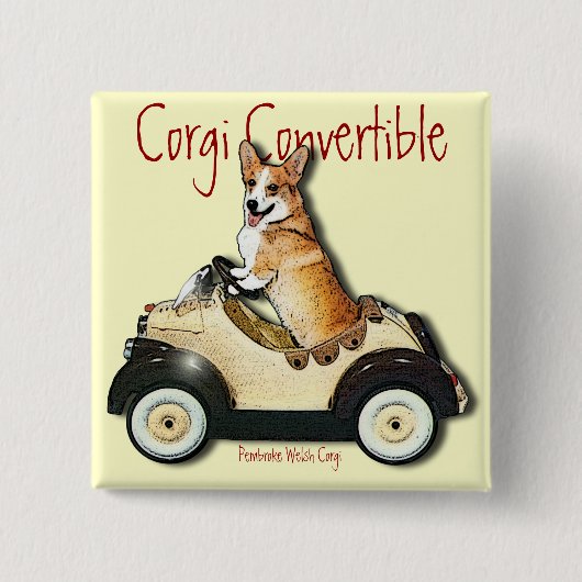 Corgi-Kabriolett Button (Vorderseite)