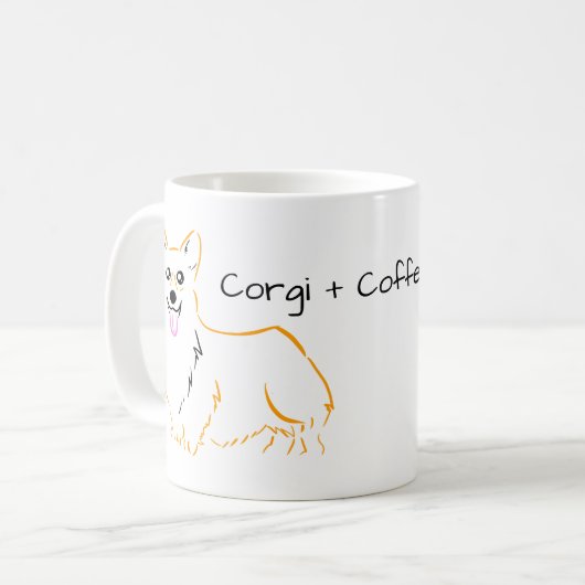 Corgi + Kaffee = Leben Kaffeetasse (Vorderseite Links)