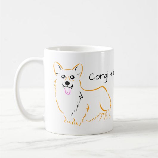 Corgi + Kaffee = Leben Kaffeetasse (Links)
