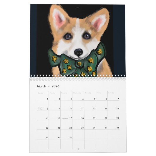 Corgi Kalender (Mär 2026)