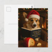 Corgi 'Käse-Steuer' Weihnachtskarte Postkarte (Vorne/Hinten)