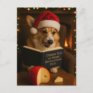 Corgi 'Käse-Steuer' Weihnachtskarte Postkarte
