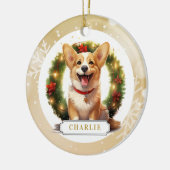 Corgi Keramik Circle Ornament (Links)