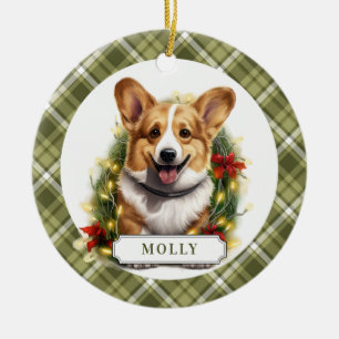 Corgi Keramik Circle Ornament