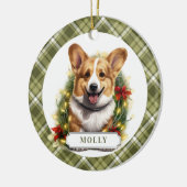 Corgi Keramik Circle Ornament (Links)
