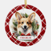Corgi Keramik Circle Ornament (Vorne)